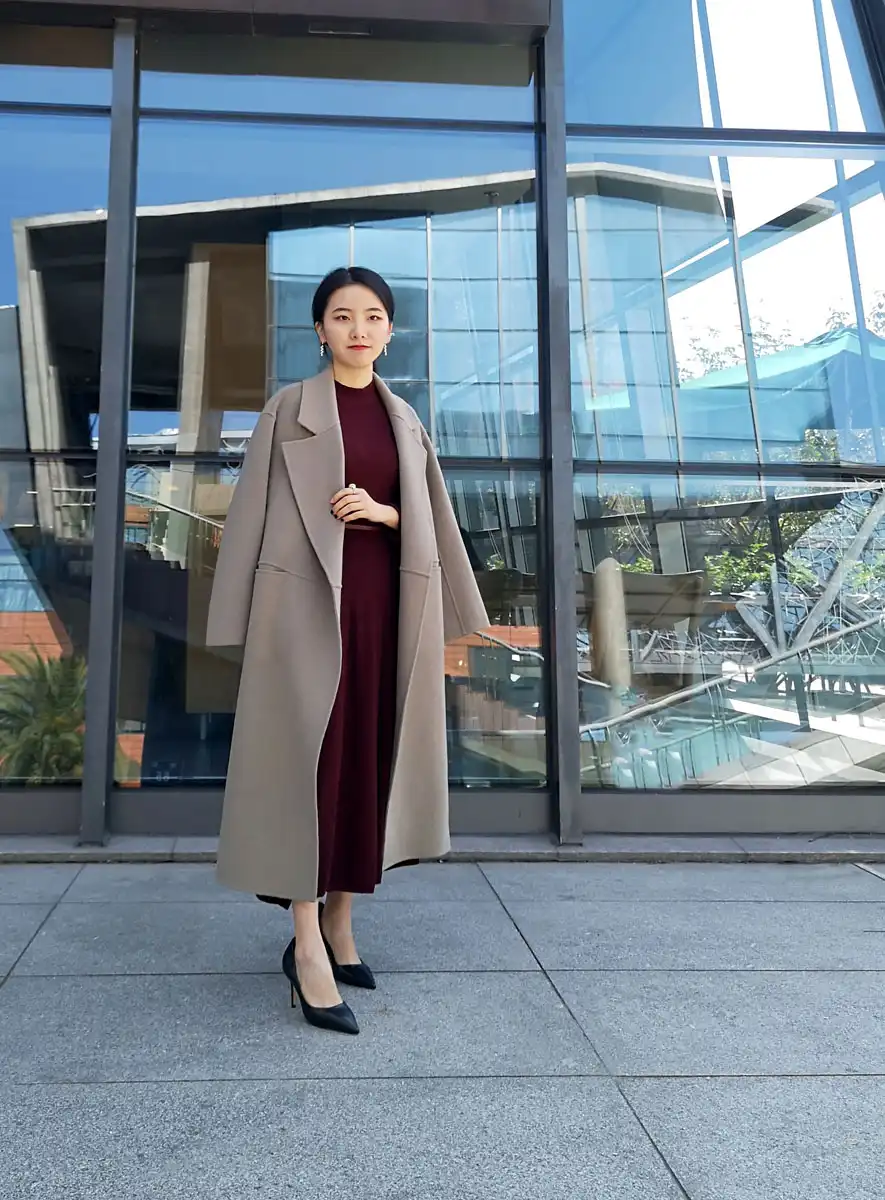 宽松双面长大衣