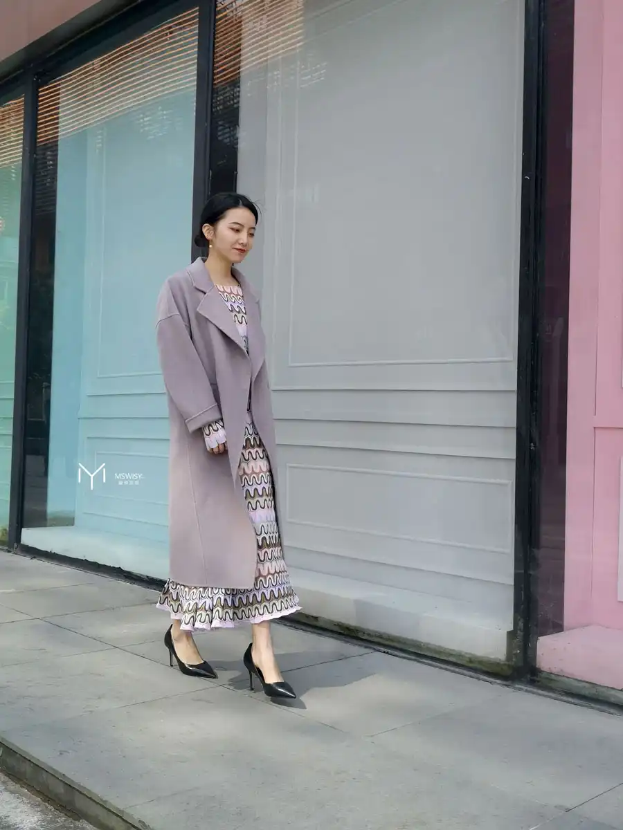 H型长双面呢大衣