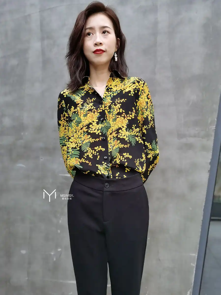 真丝方领基础款衬衣