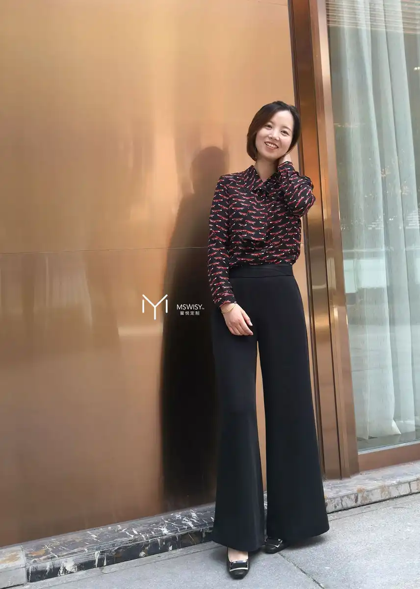 异形飘带真丝衬衫