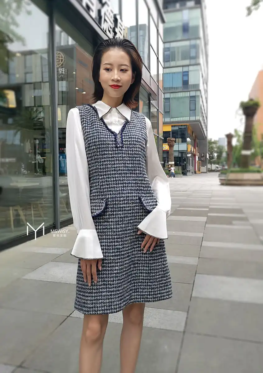 水晶大尖领真丝衬衣