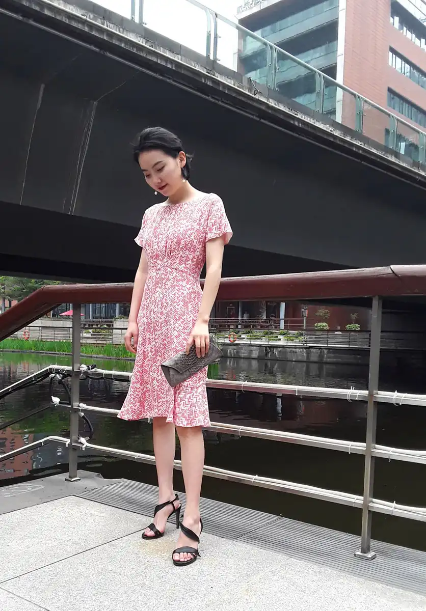 几何小碎花丝棉鱼尾裙