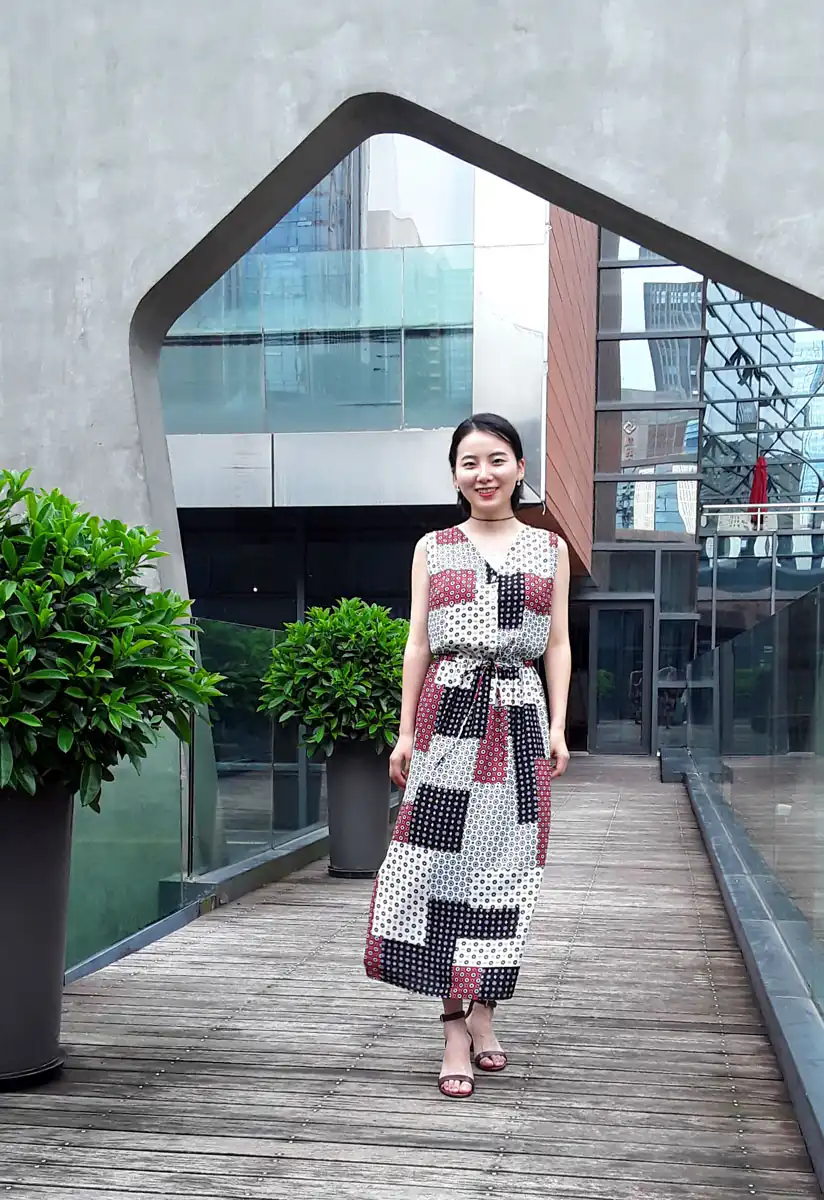 碎花无袖前门襟抽腰带连衣裙