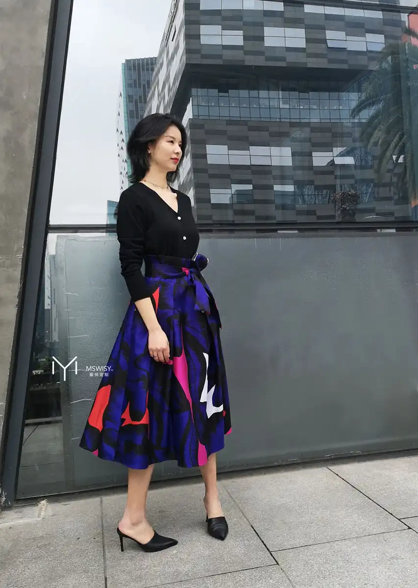 丝毛个性印花半裙